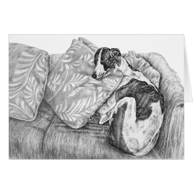 Greyhound Dog Tekening door Kelli Swan (Voorkant Horizontaal)