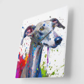 Greyhound Dog Vierkante Klok (Hoek)