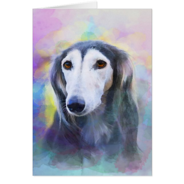 Greyhound Dog Waterverf Art Painting (Voorkant)