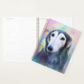 Greyhound Dog Waterverf Art Painting Planner (Display)