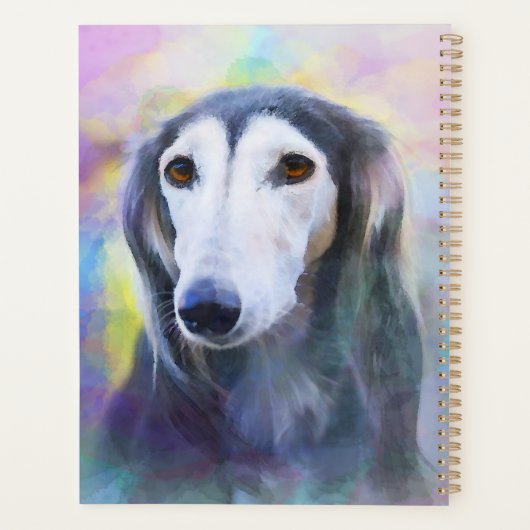 Greyhound Dog Waterverf Art Painting Planner (Achterkant)