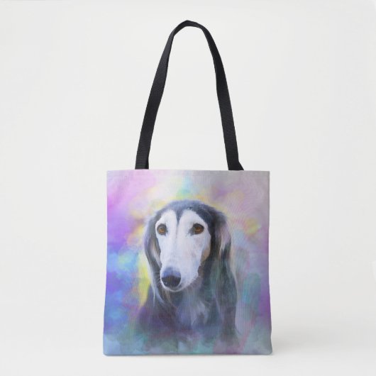 Greyhound Dog Waterverf Art Painting Tote Bag (Voorkant)