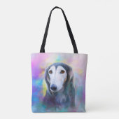 Greyhound Dog Waterverf Art Painting Tote Bag (Achterkant)