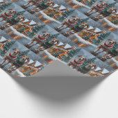 Greyhound Dogs Christmas Snow Holiday Cadeaupapier (Hoek)