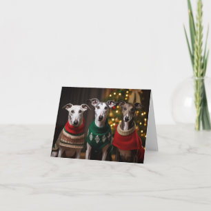 Greyhound Dogs Kerst Kaart