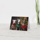 Greyhound Dogs Kerst Kaart (Voorkant)