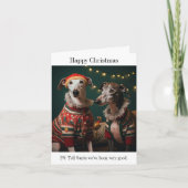 Greyhound Dogs Kerst Kaart (Voorkant)