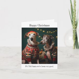 Greyhound Dogs Kerst Kaart