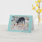 Greyhound Dogs schilderachtig Landschapskunst Vade Kaart (Gele Bloem)