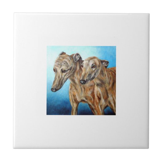 Greyhound Dogs Tile Tegeltje (Voorkant)
