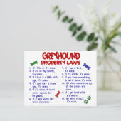 GREYHOUND Eigendomwetten 2 Briefkaart (Staand voorkant)