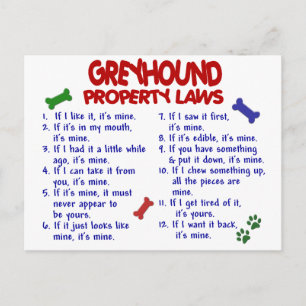 GREYHOUND Eigendomwetten 2 Briefkaart