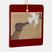 Greyhound en Duif Keramisch Ornament (Rechts)