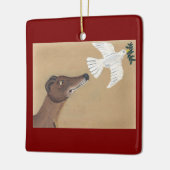 Greyhound en Duif Keramisch Ornament (Links)
