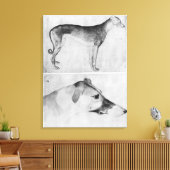 Greyhound en hoofd van een windhond canvas afdruk (Insitu (Woonkamer))