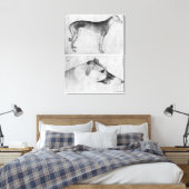 Greyhound en hoofd van een windhond canvas afdruk (Insitu (Slaapkamer))