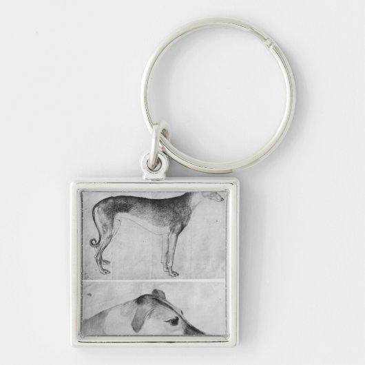 Greyhound en hoofd van een windhond sleutelhanger (Voorkant)
