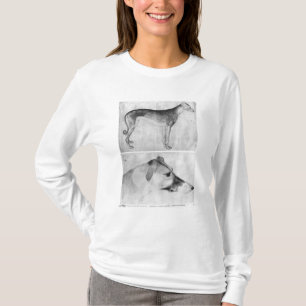 Greyhound en hoofd van een windhond t-shirt