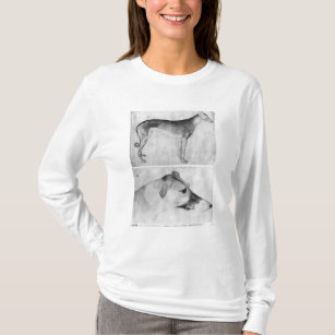 Greyhound en hoofd van een windhond t-shirt
