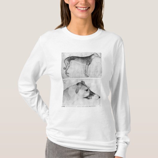Greyhound en hoofd van een windhond t-shirt (Voorkant)