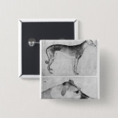 Greyhound en hoofd van een windhond vierkante button 5,1 cm (Voorkant /achterkant)