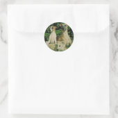 Greyhound en Puppies Ronde Sticker (Tas)