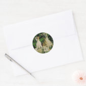Greyhound en Puppies Ronde Sticker (Envelop)