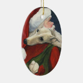 Greyhound en Santa Dog Art Ornament (Rechts)
