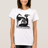 Greyhound en vrouw art deco stijl t-shirt (Voorkant)