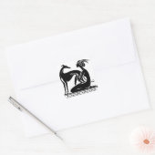Greyhound en vrouw art deco stijl vierkante sticker (Envelop)