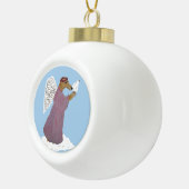 Greyhound engel met witte duif keramische bal ornament (Rechts)