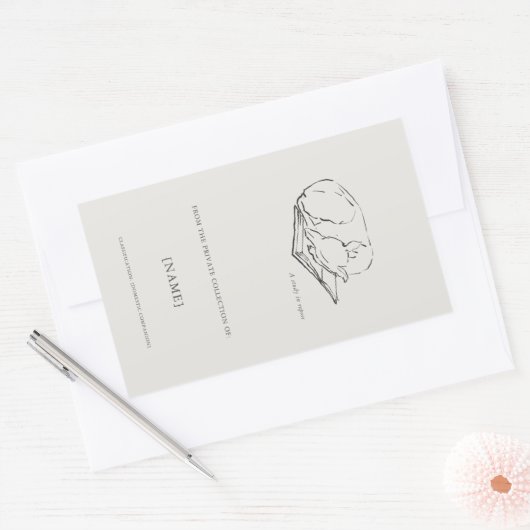 Greyhound- Ex libris bookplate Sticker (Envelop)