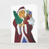 Greyhound Father Christmas Feestdagen Kaart (Voorkant)