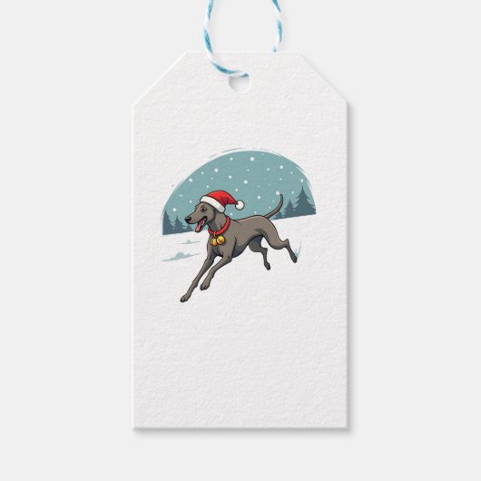 Greyhound feestelijke sprint cadeaulabel (Voorkant)