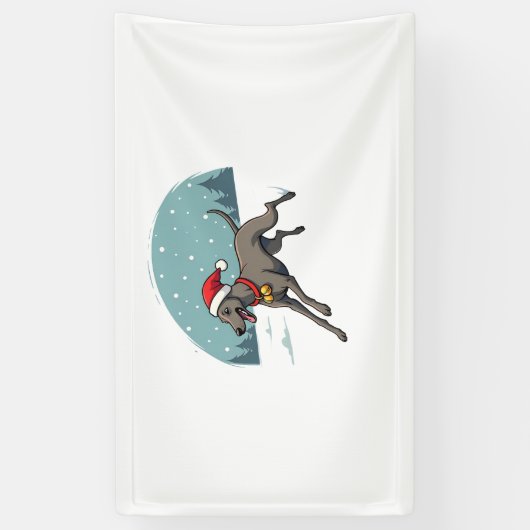 Greyhound Feestelijke Sprint hond Spandoek (Verticaal)