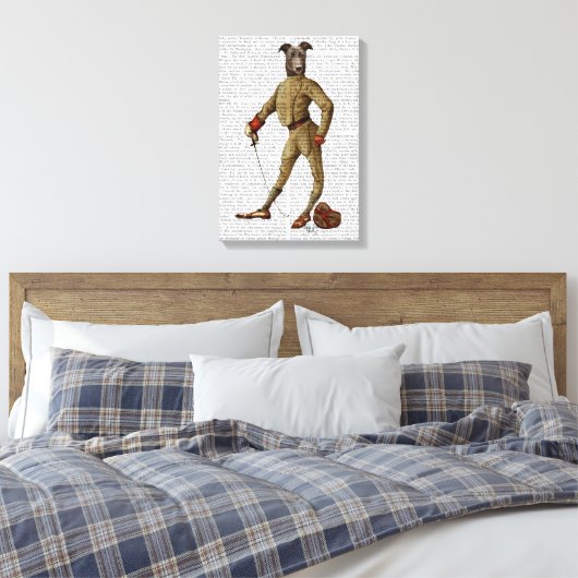 Greyhound Fencer Dark Full Canvas Afdruk (Insitu (Slaapkamer))