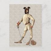 Greyhound Fencer in Cream Full 2 Briefkaart (Voorkant)