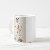 Greyhound Fencer in Cream Full 2 Koffiemok (Voorkant links)