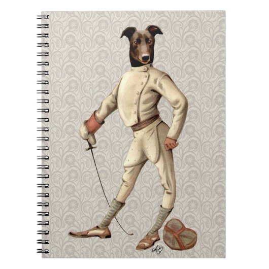 Greyhound Fencer in Cream Full 2 Notitieboek (Voorkant)