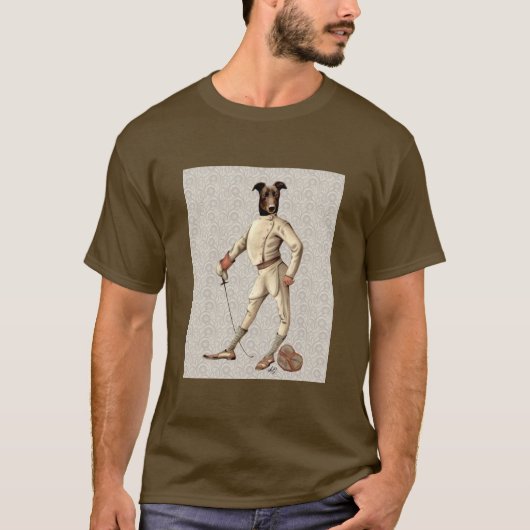 Greyhound Fencer in Cream Full 2 T-shirt (Voorkant)