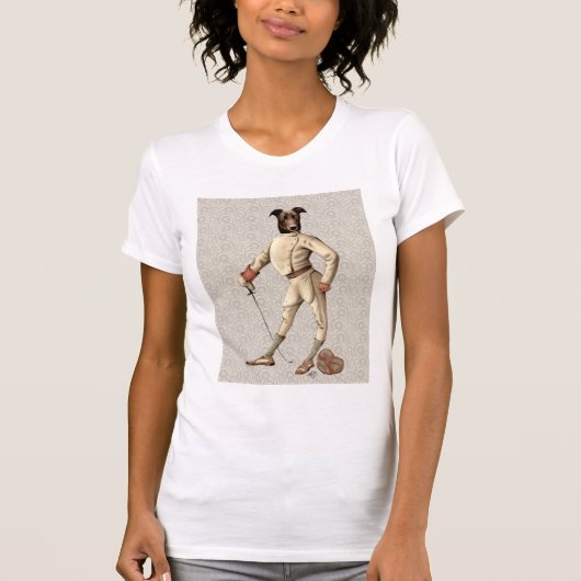 Greyhound Fencer in Cream Full 2 T-shirt (Voorkant)