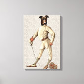 Greyhound Fencer in Cream Full Canvas Afdruk (Voorkant)