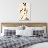 Greyhound Fencer in Cream Full Canvas Afdruk (Insitu (Slaapkamer))