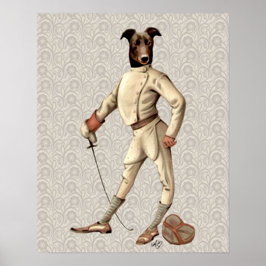 Greyhound Fencer in Cream Full Poster (Voorkant)