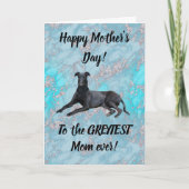 Greyhound Fijne Moederdag Blauwe Marmer Kaart (Voorkant)