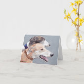 Greyhound Friends Dog Art Note Kaart (Gele Bloem)