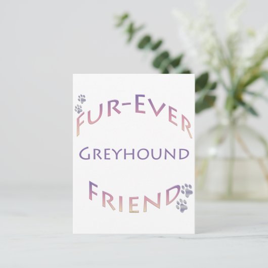 Greyhound Furever Briefkaart (Staand voorkant)