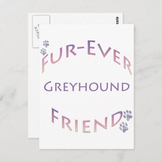 Greyhound Furever Briefkaart (Voorkant / Achterkant)