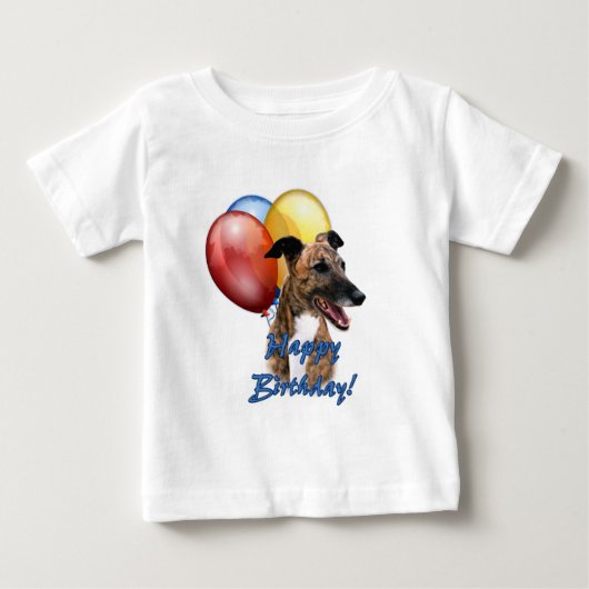 Greyhound Gelukkige Verjaardagsballonnen. (Voorkant)