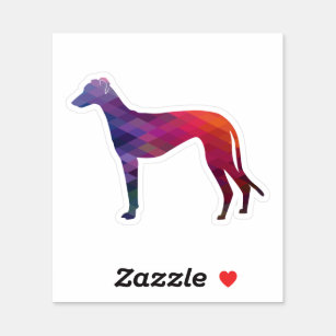 Greyhound Geometric Pattern Silhouette Paars Sticker